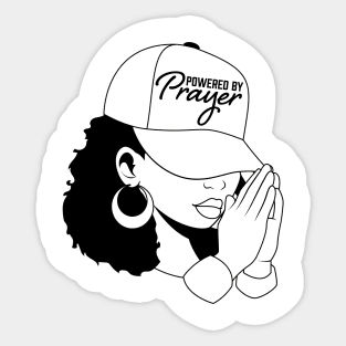 Powered by Prayer, Black Woman Sticker